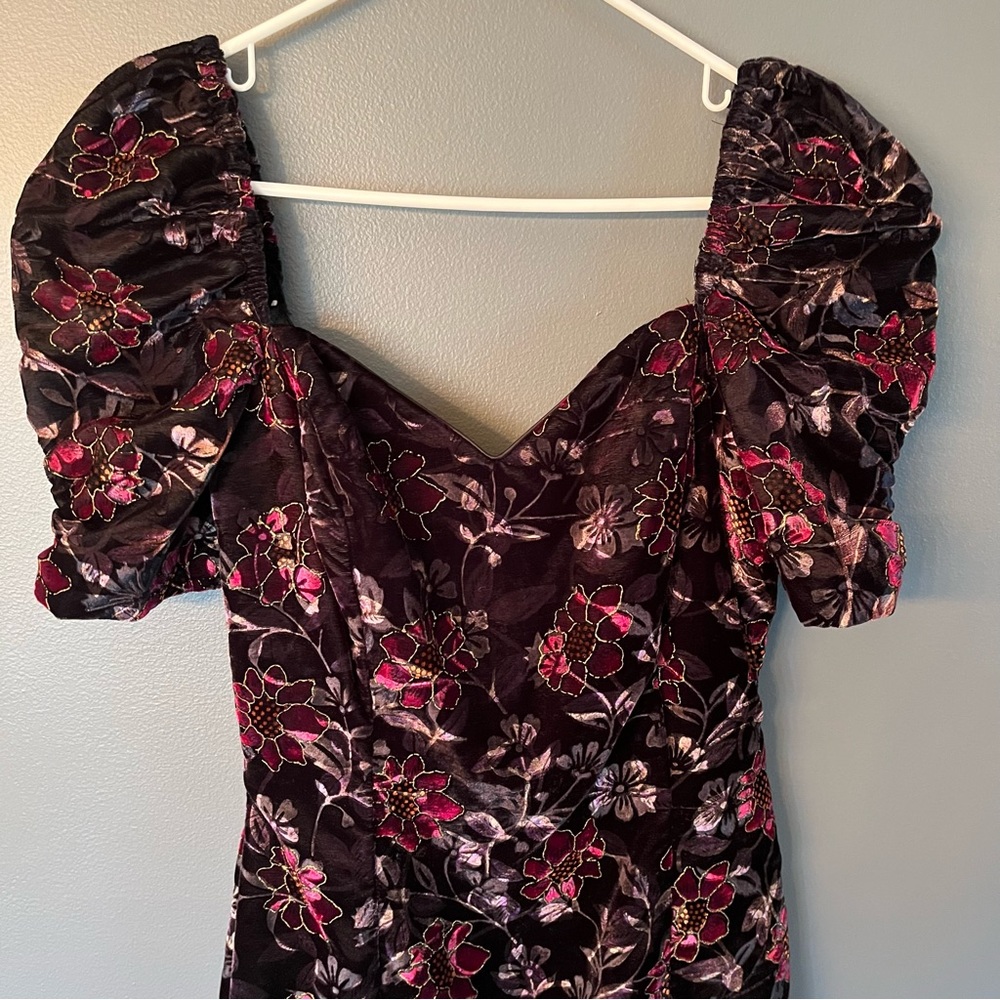 Vintage LA Glo Velvet Floral Mini Dress